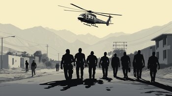 Helicóptero realizando un traslado tras