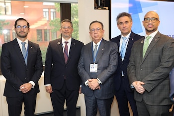 La delegación dominicana, liderada por Héctor Valdez Albizu, participó en las reuniones de primavera del FMI y el Banco Mundial en Washington D.C. (Foto: BCRD)