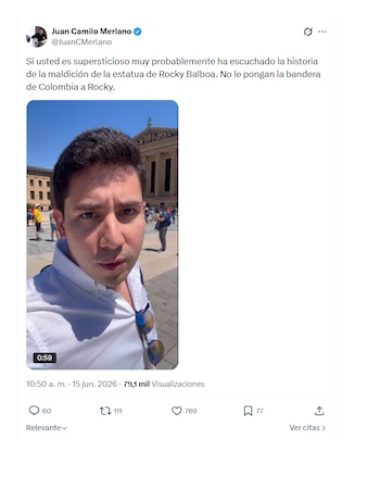 Juan Camilo Merlano sobre la superstición con la estatua de Rocky
