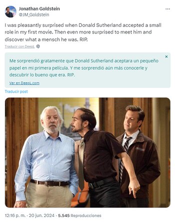 Jonathan Goldstein se mostró agradecido