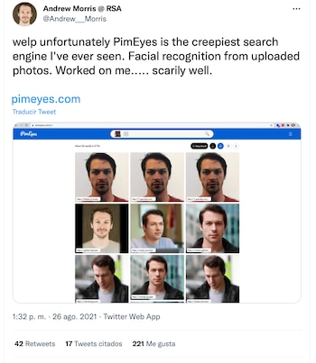 PimEyes. (foto: Twitter)