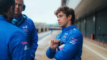 Franco Colapinto en el filming day de Alpine