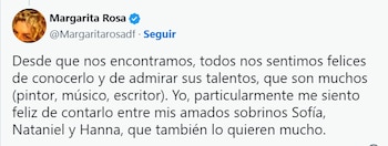 Margarita Rosa de Francisco presumió