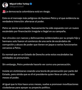 Miguel Uribe le responde a