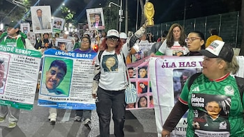 Colectivos de madres buscadoras en México han encontrado en el mundial la posibilidad de visibilizar su causa en el ámbito internacional. (Foto: Santiago Gutiérrez)
