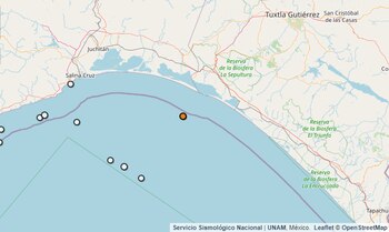 Temblor registrado en Chiapas.
(SSN)