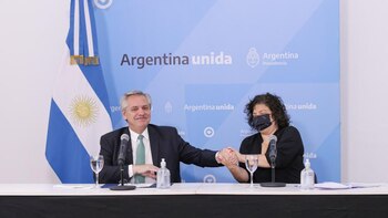 Alberto Fernández durante la presentación