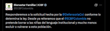 Icbf - crédito @ICBFColombia/X