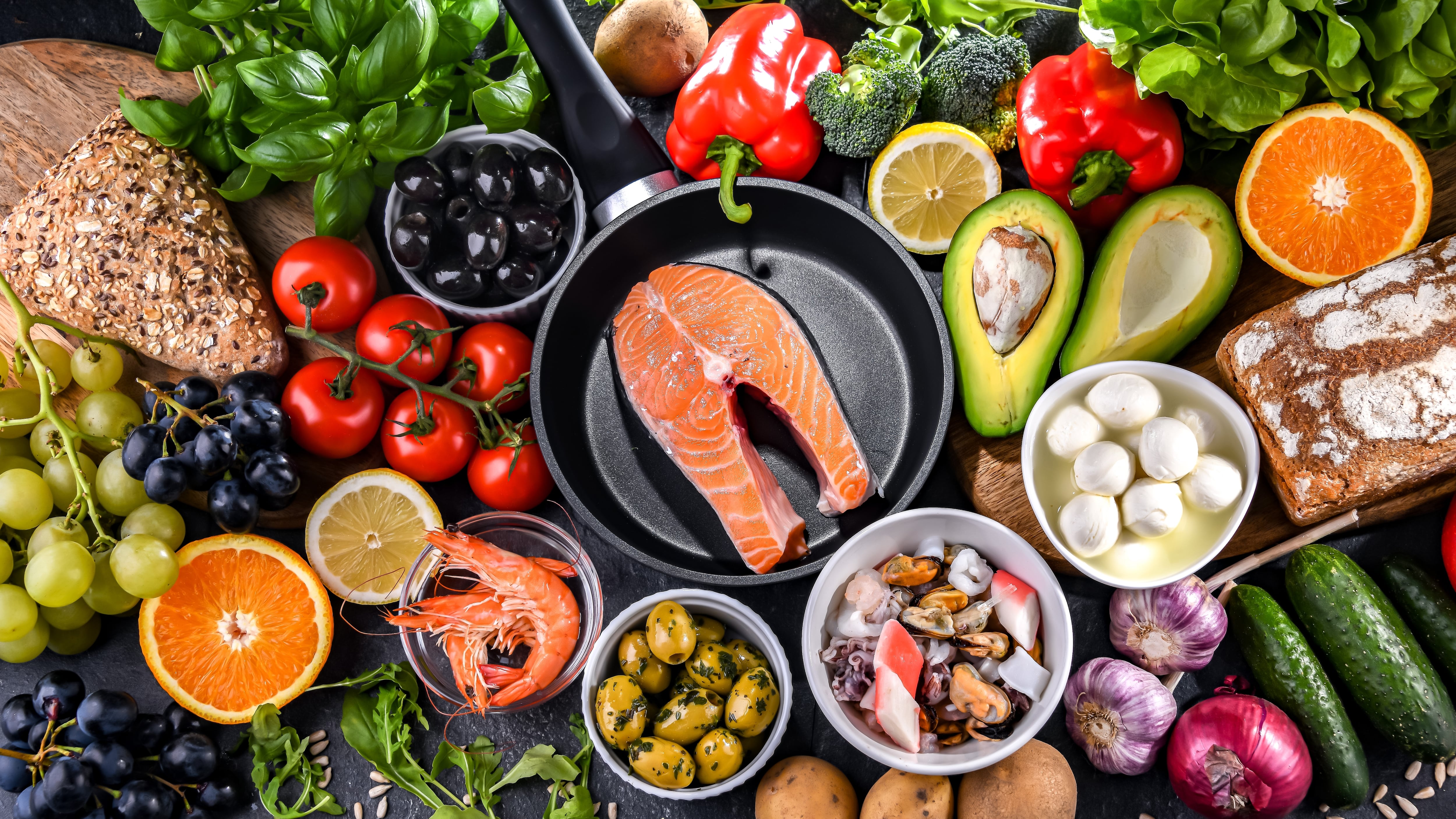 Alimentos de la dieta mediterránea (Shutterstock)