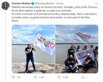 Gustavo Bolívar en Twitter