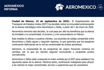 Aeroméxico lamenta la decisión tomada