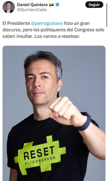 Pronunciamiento de Daniel Quintero por