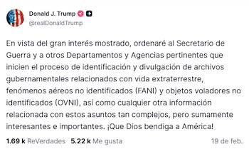 El comunicado de Trump publicado