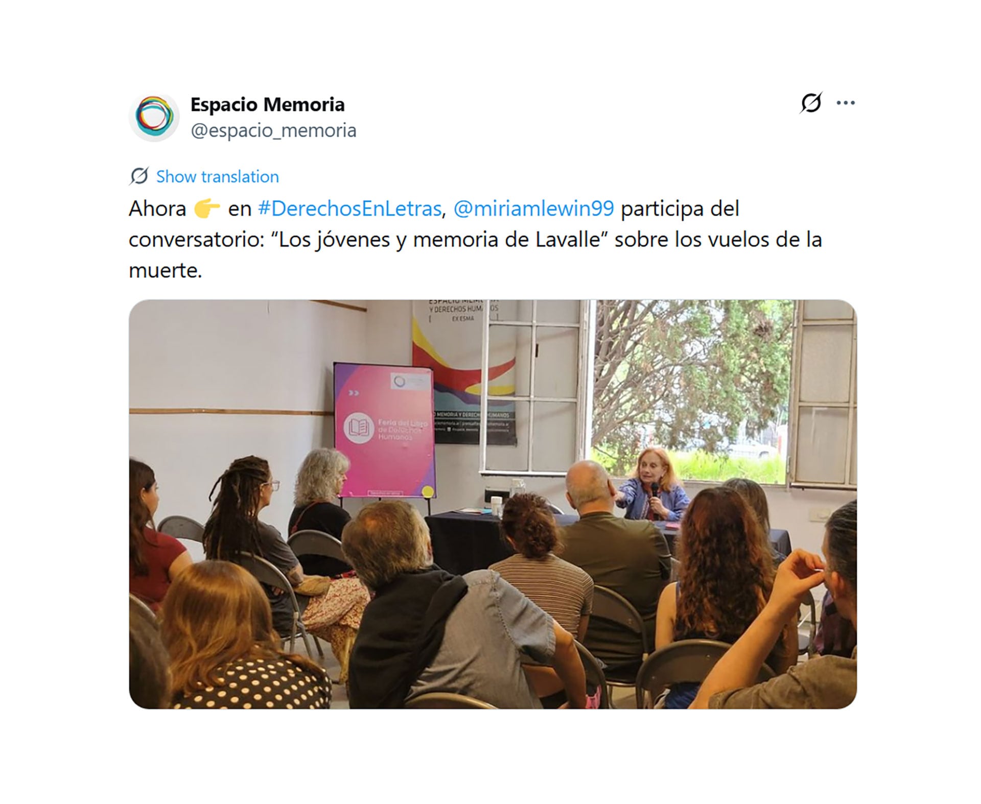 Miriam Lewin investigó los vuelos de la muerte desde la ESMA y lo sigue contando en la Feria del Libro de Derechos Humanos en Espacio Memoria