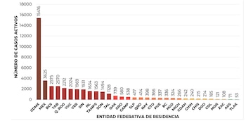 La entidad con más casos activos de coronavirus en el país es la Ciudad de México (Foto: SSa)