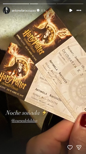 "Noche soñada", escribió Antonela al