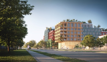 El diseño de WOMA quedó a cargo de MVRDV junto con Kobi Karp Architecture and Interior Design, con una fachada inspirada en la historia industrial de Wynwood.