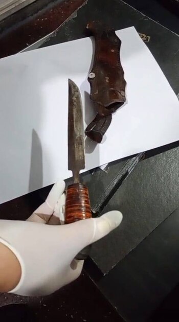 El cuchillo que fue encontrado