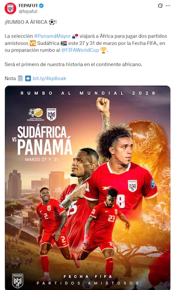 Sudáfrica y Panamá jugarán dos