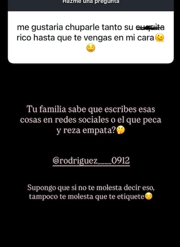 Valentina Taguado expuso a un seguidor que le envió un mensaje sexual durante una dinámica de preguntas en Instagram - crédito @valentinataguado/ Instagram