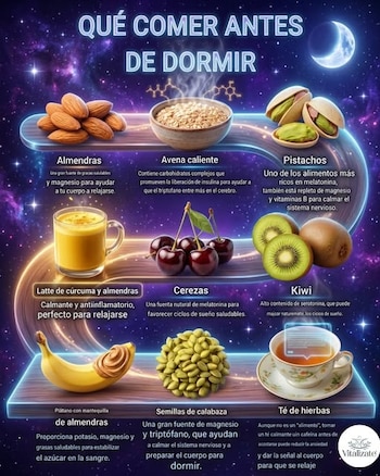 Alimentos como kiwi, cerezas, avena,