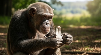 Chimpancés manipulan y distinguen cristales