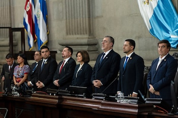 El presidente guatemalteco, Bernardo Arévalo,