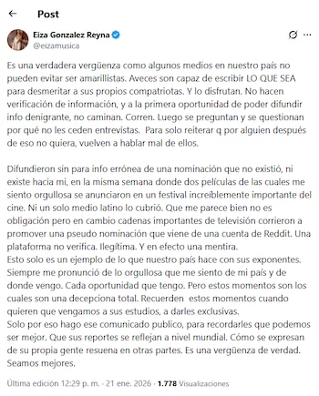 González salió al paso para