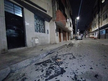 Restos de vidrios de viviendas