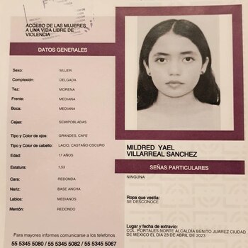 Mildred desapareció el 23 de