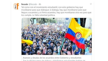 Captura trino Fecode sobre acuerdos