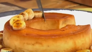 Este flan de banana, fácil