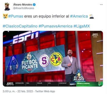Álvaro Morales retó a Pumas