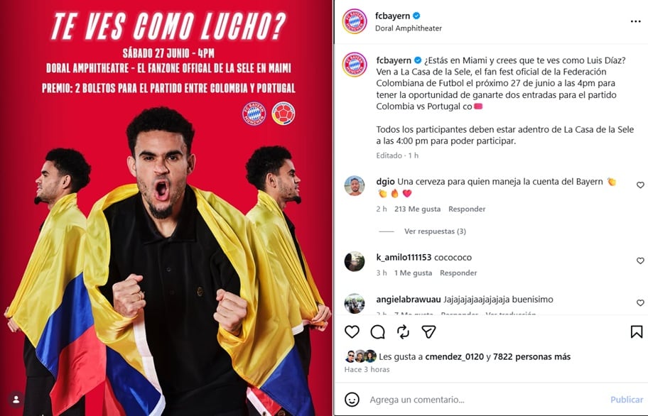 La publicación se difundió en la cuenta de Instagram del Bayern Múnich - crédito @fcbayern/IG