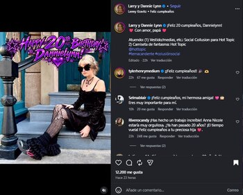 El padre de Dannielynn Birkhead celebró su cumpleaños número 20 con un post en redes sociales.