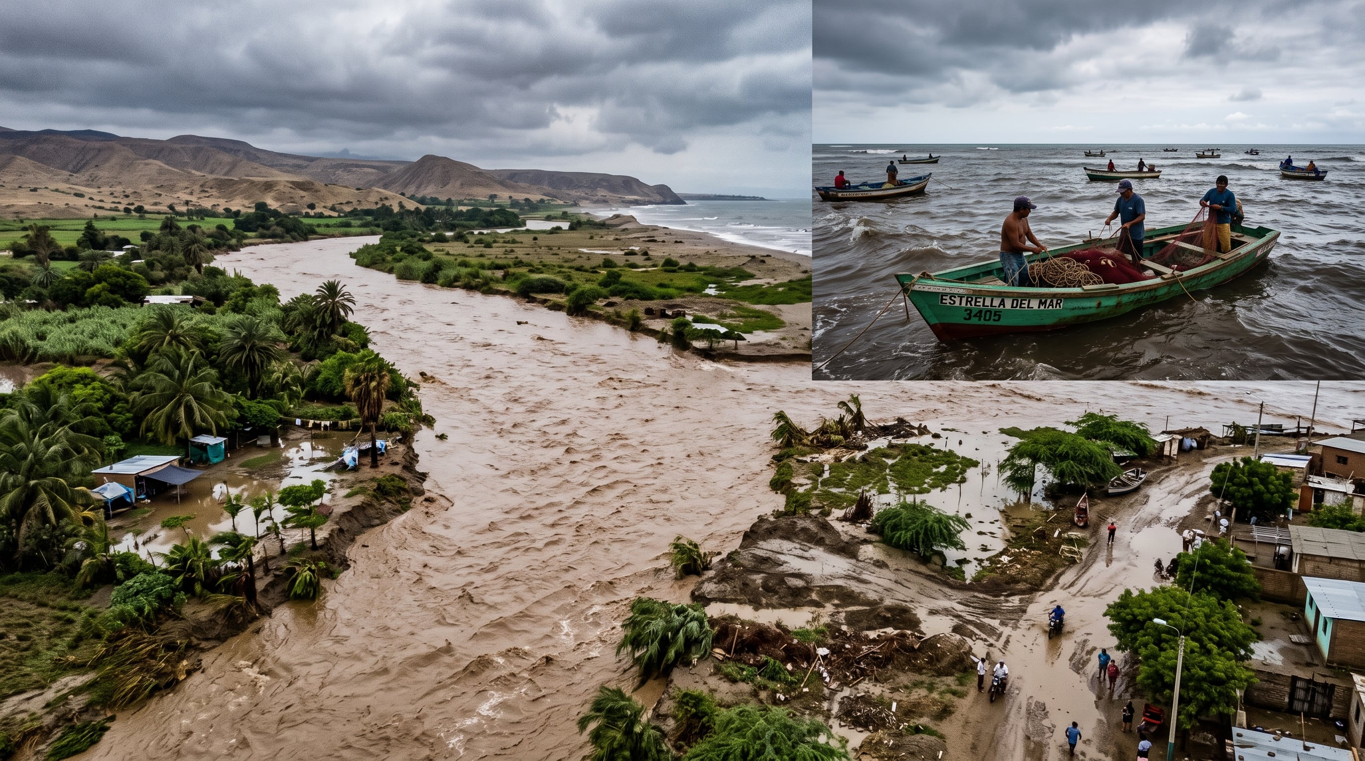 El incremento del caudal de los ríos y la actividad pesquera marcan el litoral peruano durante la alerta emitida por el fenómeno de El Niño Costero. (Imagen Ilustrativa Infobae)