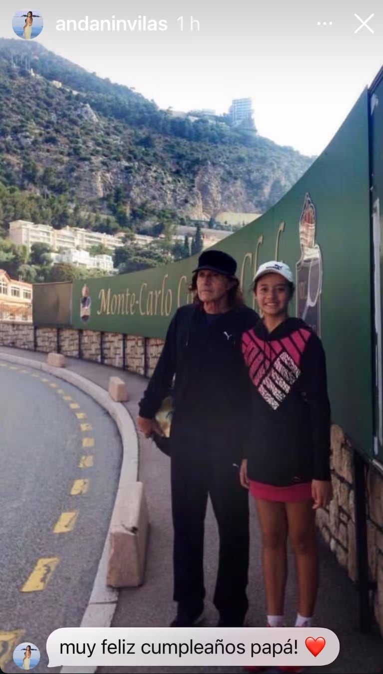 Andanin Vilas recordó a su papá en su cumpleaños 74