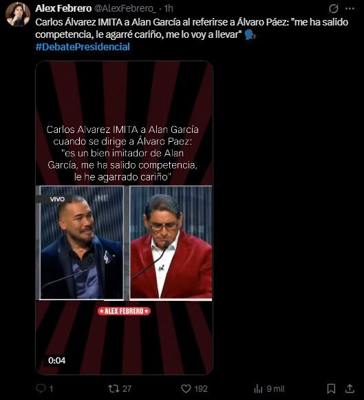 Debate presidencial EN VIVO: lo más viral en redes tras los momentos más polémicos. Captura: X.