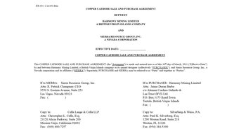 Documento sobre el acuerdo entre