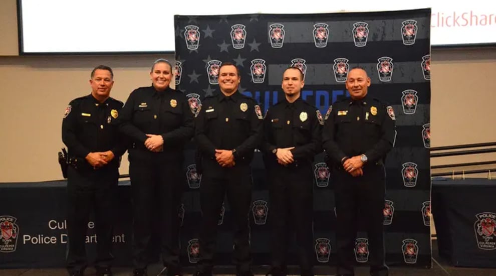 Los cuatro oficiales recibieron sus distinciones durante una ceremonia realizada el 14 de octubre en Culpeper (Culpeper Police Department)