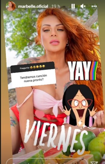 Historias en Instagram de Marbelle.