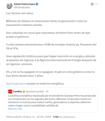 El Ministro de Minas, Edwin