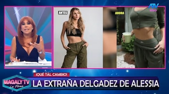 Alessia Rovegno genera preocupación por su delgadez: “Eres linda, solo deseo que no sea alguna enfermedad”. Captura: Magaly TV La Firme.