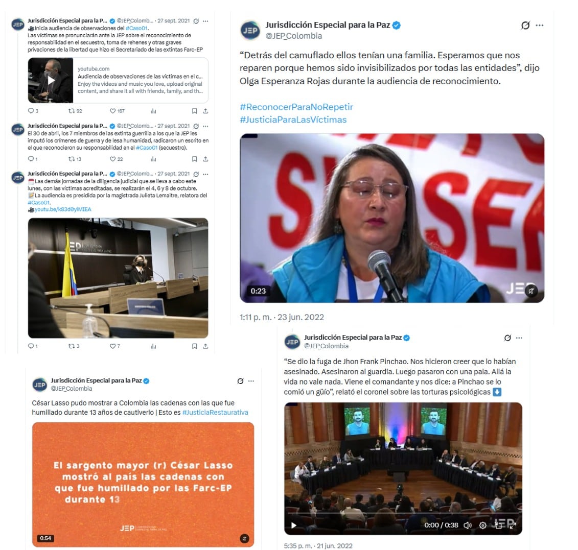 La jurisdicción informó que 634 integrantes de la Fuerza Pública y sus familiares están acreditados como víctimas directas e indirectas en el macrocaso relacionado con la toma de rehenes - crédito @JEP_Colombia/X
