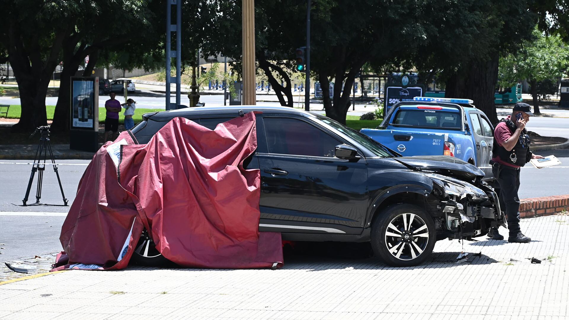 Así terminó el auto de la actriz luego del accdiente