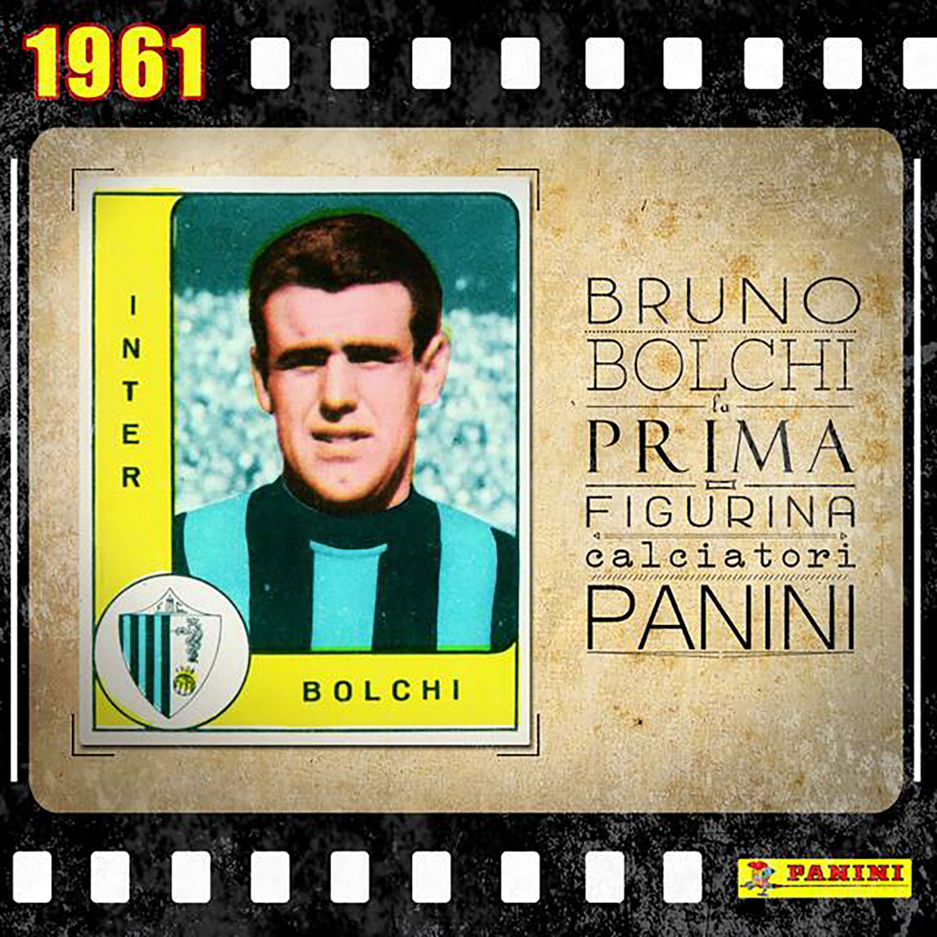 Bruno Bolchi, futbolsita del Inter de Milan, la primera figurita que lanzó Panini