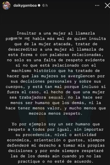 El paisa defendió a Karina