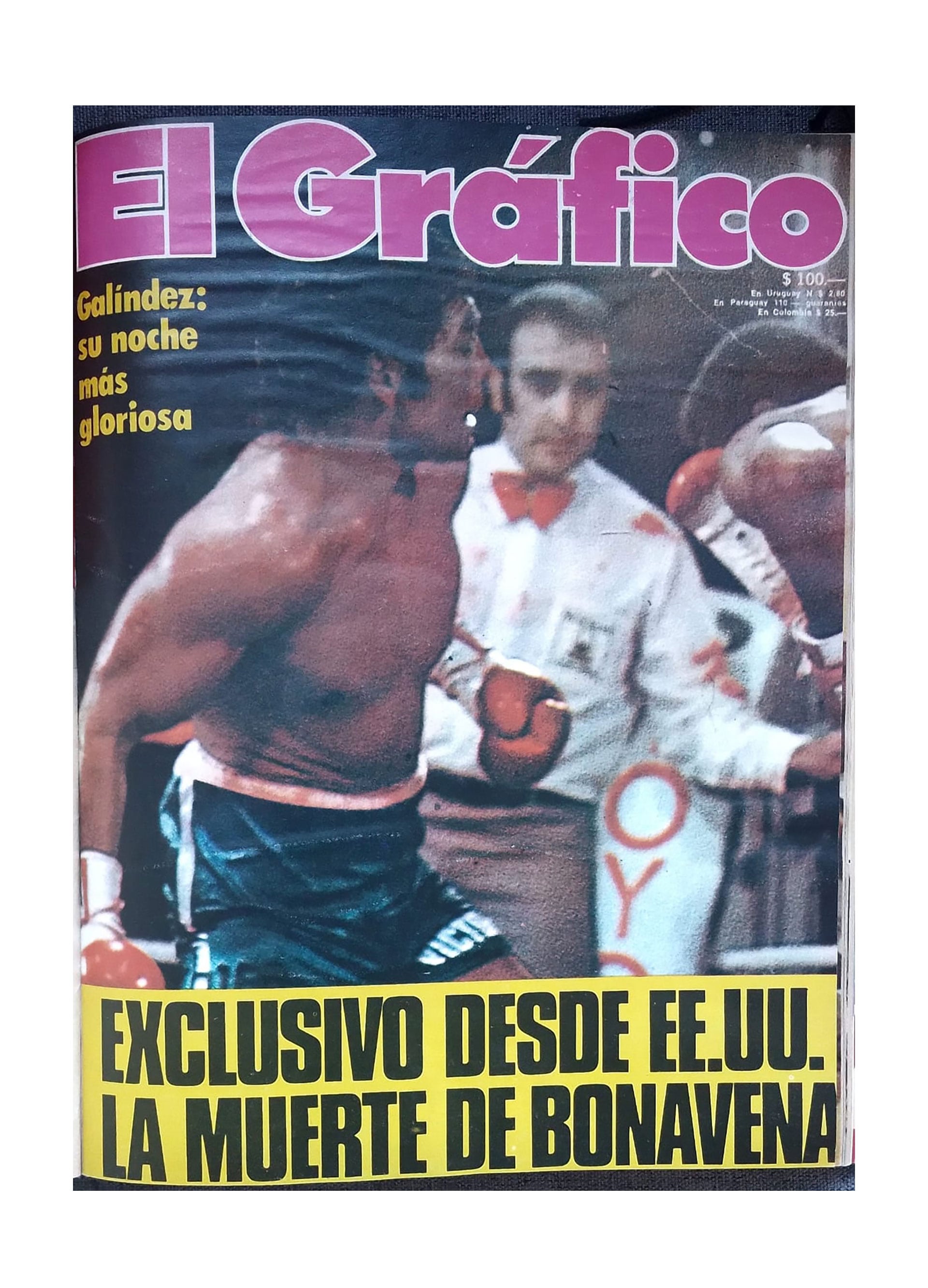 La tapa de El Gráfico con los dos casos del boxeo como temas excluyentes