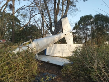 Otra de las zonas donde se registraron destrozos fue en el Aeroclub de Concordia (X: @Aviacionline)