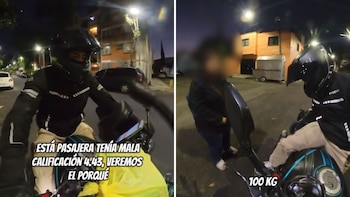 Motociclista de app exhibe a